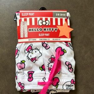 Hello Kitty White Pink Pj Pants S M Bottom
